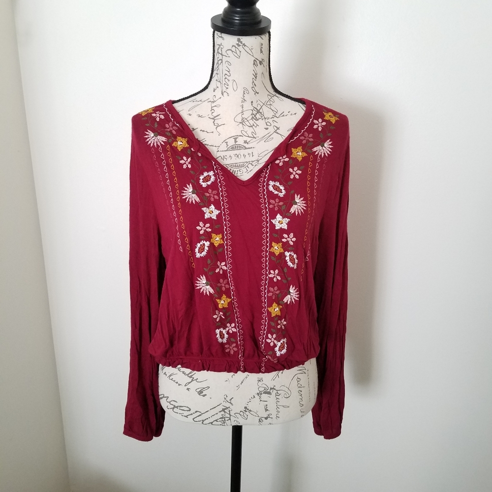 Youth in Revolt Long Sleeve Top Red Size Large